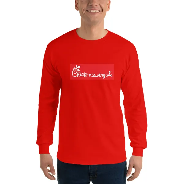 Chick-n-swing-a - Mens • T-shirt • Long Sleeve • Basic - Image 3
