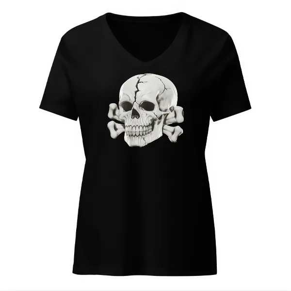 Flood Totenkopf - Ladies • T-shirt • V-neck • Basic