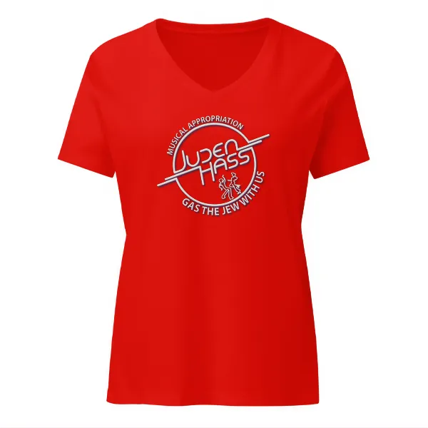 Gas The Jew With Us - Ladies • T-shirt • V-neck • Premium - Image 3