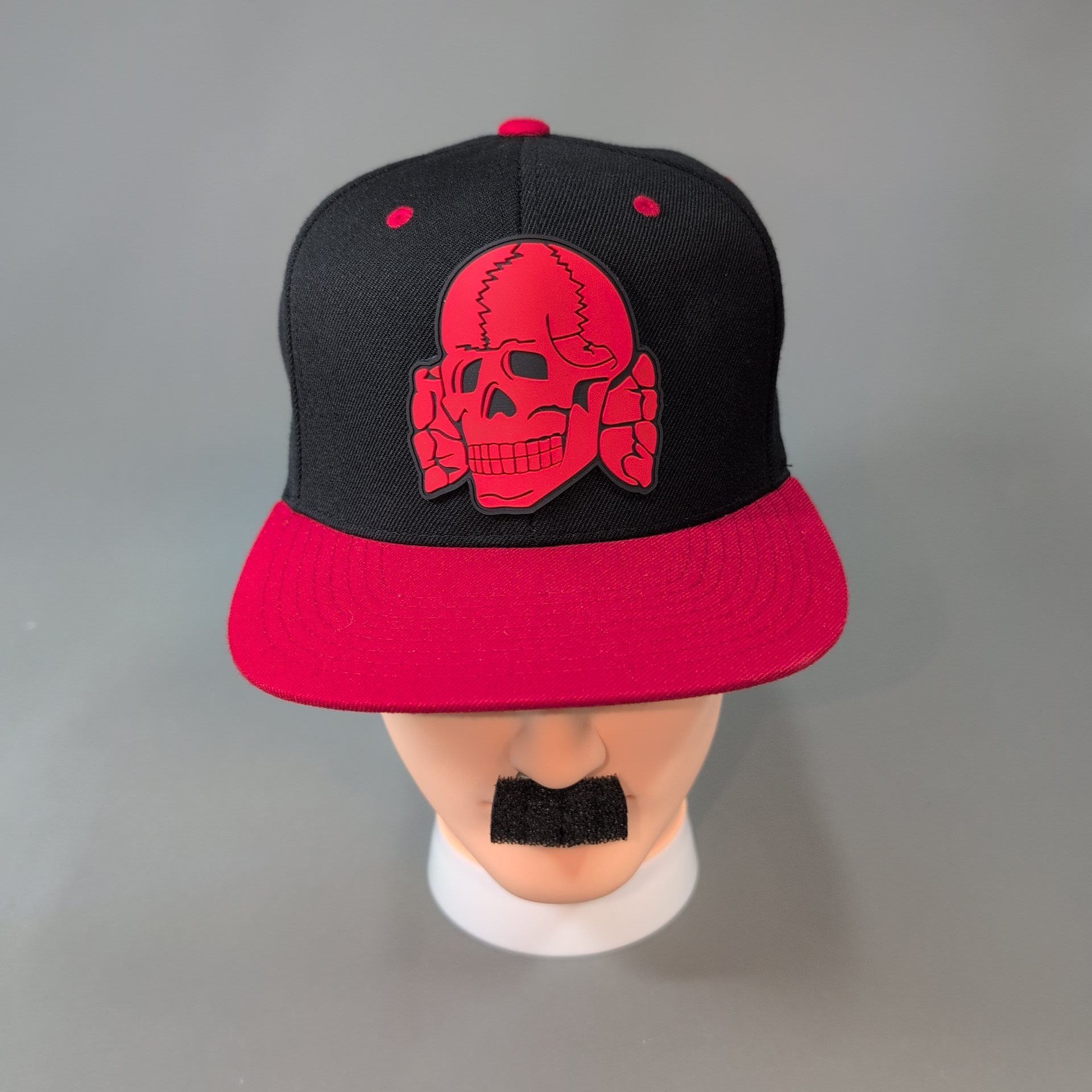 Red Totenkopf • PVC Patch • Black / Red Flat Bill