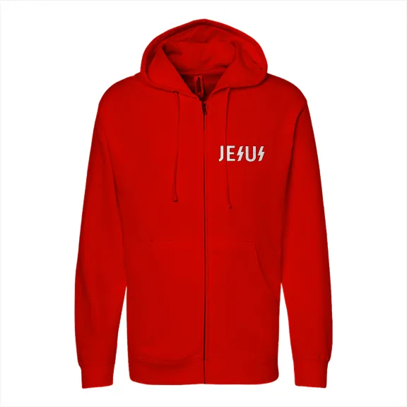 Jesus SS - Mens • Full-Zip Hoodie • Premium - Image 3