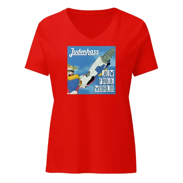 Jew Free World - Ladies • T-shirt • V-neck • Basic - Image 3