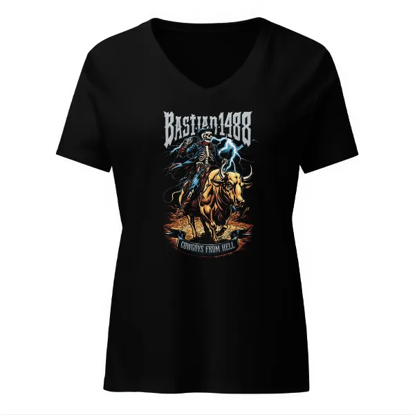 Bastian 1488 Cowgoy From Hell - Ladies • T-shirt • V-neck • Premium