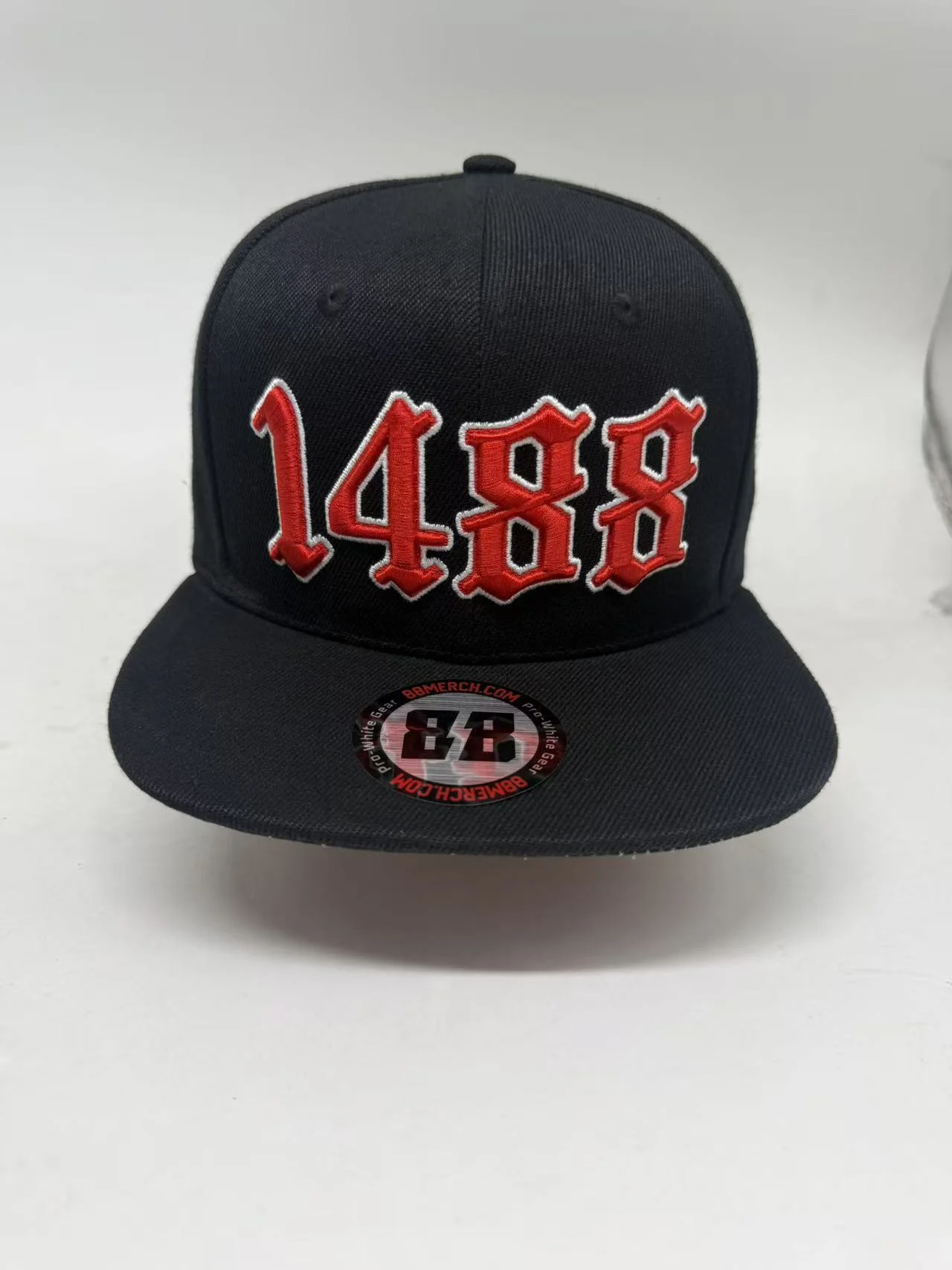 1488 Stitched • Red / White • Black Hat