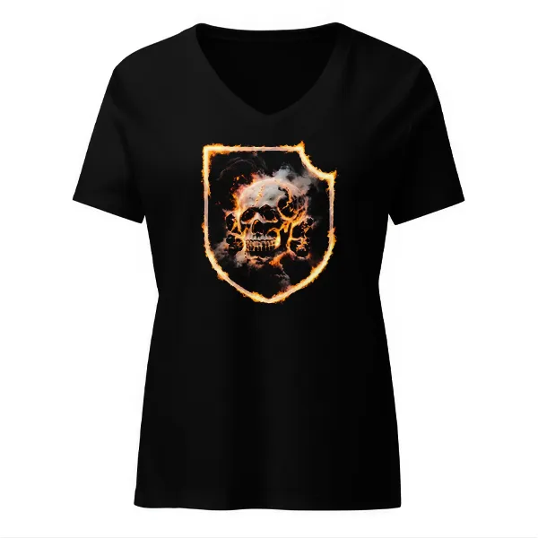 Blazing Panzer Totenkopf - Ladies • T-shirt • V-neck • Premium