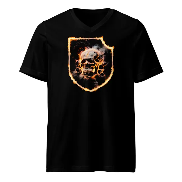 Blazing Panzer Totenkopf - Mens • T-shirt • V-neck • Basic