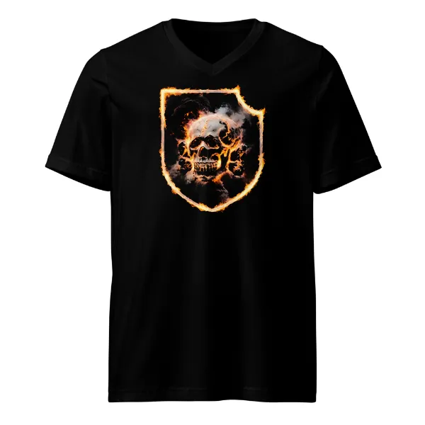 Blazing Panzer Totenkopf - Mens • T-shirt • V-neck • Premium