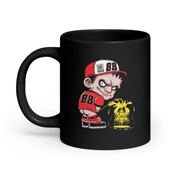 88 Kid Pissing on Jews - Coffee Mug