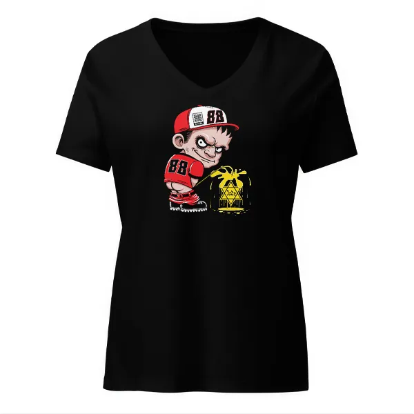 88 Kid Pissing on Jews - Ladies • T-shirt • V-neck • Premium