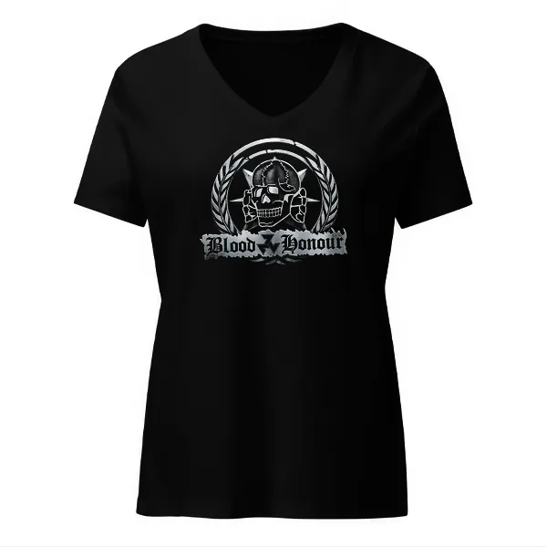 Blood and Honor Totenkopf - Ladies • T-shirt • V-neck • Premium