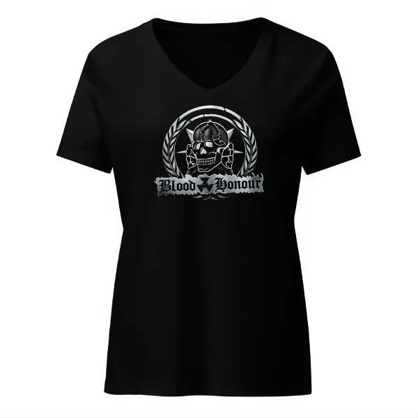 Blood and Honor Totenkopf - Ladies • T-shirt • V-neck • Basic