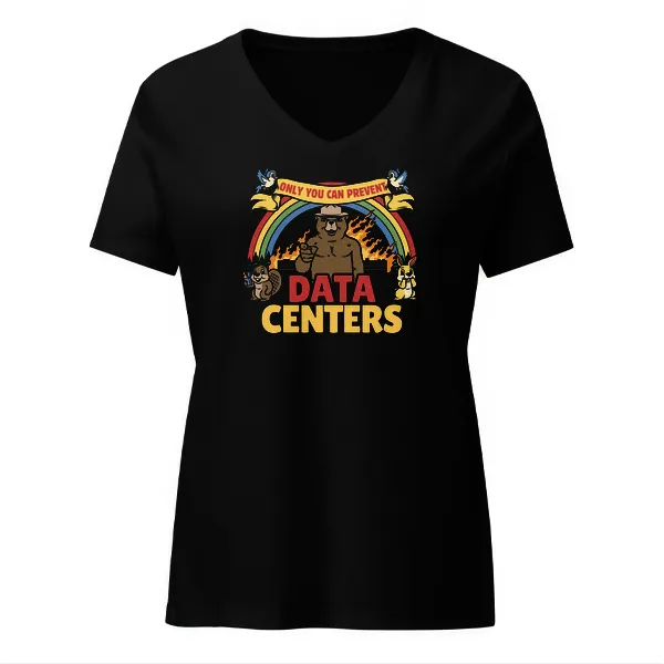 Only You Can Prevent Data Centers - Ladies • T-shirt • V-neck • Premium
