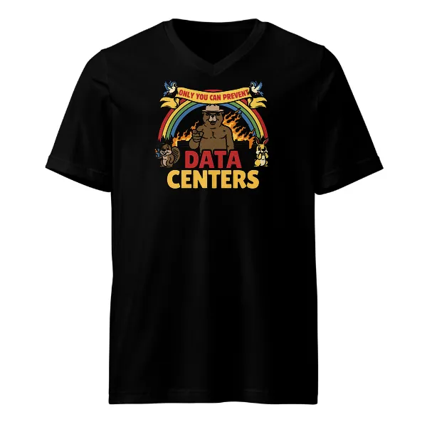 Only You Can Prevent Data Centers - Mens • T-shirt • V-neck • Basic