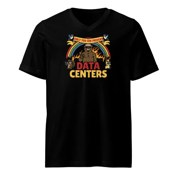 Only You Can Prevent Data Centers - Mens • T-shirt • V-neck • Premium