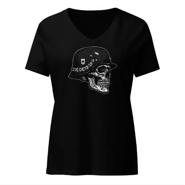 SS Skull Helmet - Ladies • T-shirt • V-neck • Basic