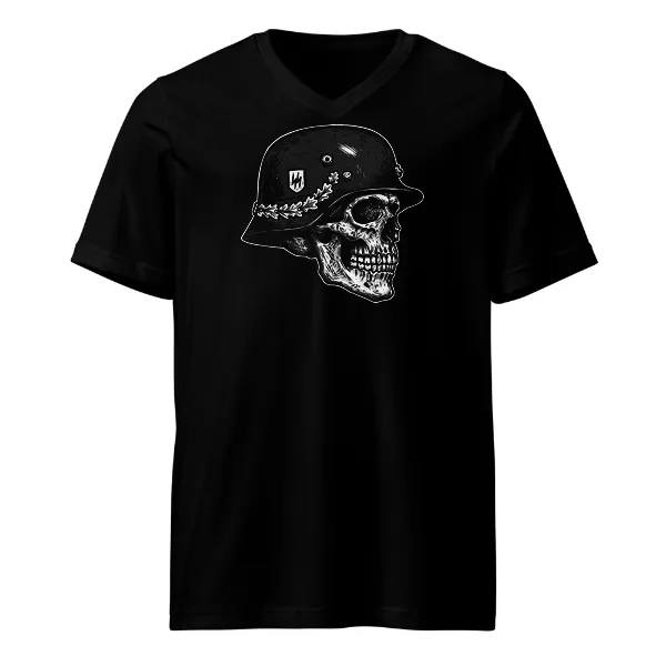 SS Skull Helmet - Mens • T-shirt • V-neck • Basic