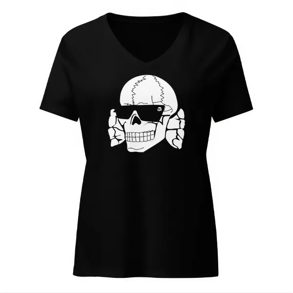 Skull Shades Logo - Ladies • T-shirt • V-neck • Premium