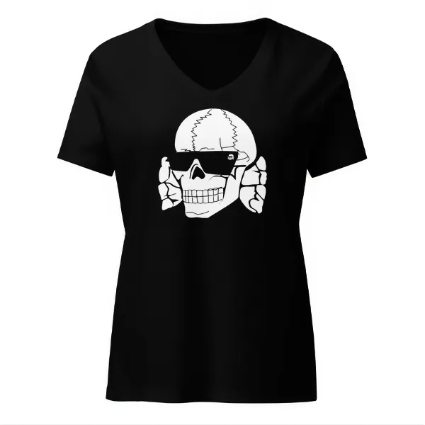 Skull Shades Logo - Ladies • T-shirt • V-neck • Basic