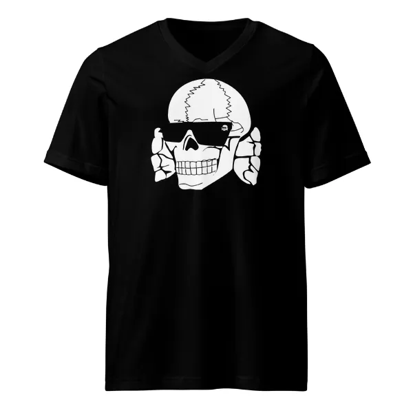 Skull Shades Logo - Mens • T-shirt • V-neck • Basic