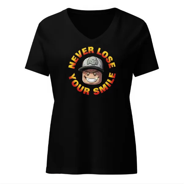 Never Lose Your Smile - Lego Waldo - Ladies • T-shirt • V-neck • Basic