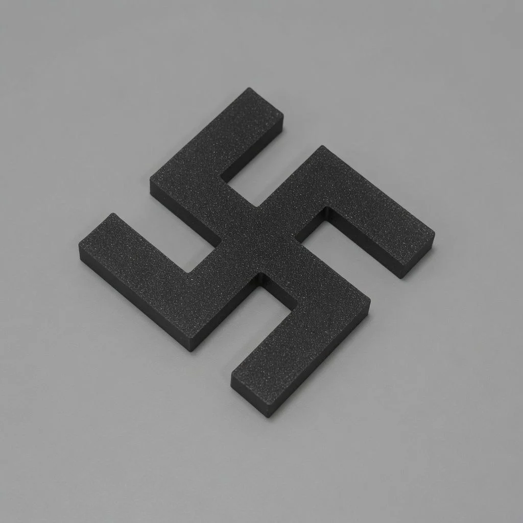 Swastika 3d w/ Magnet • 2inch • Black